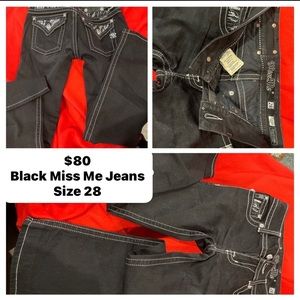 Black Miss Me Jeans Size 28